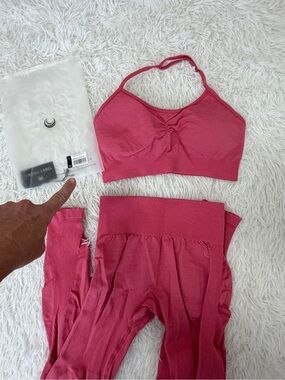 NWT RARE SET Lazuli Label bra & leggings in 🩷Raspberry Sorbet Pink, mixed sizing